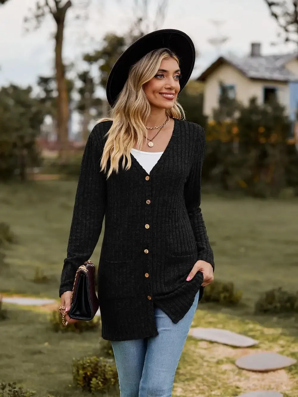 Ivyshape | Button Down Knitted Cardigan