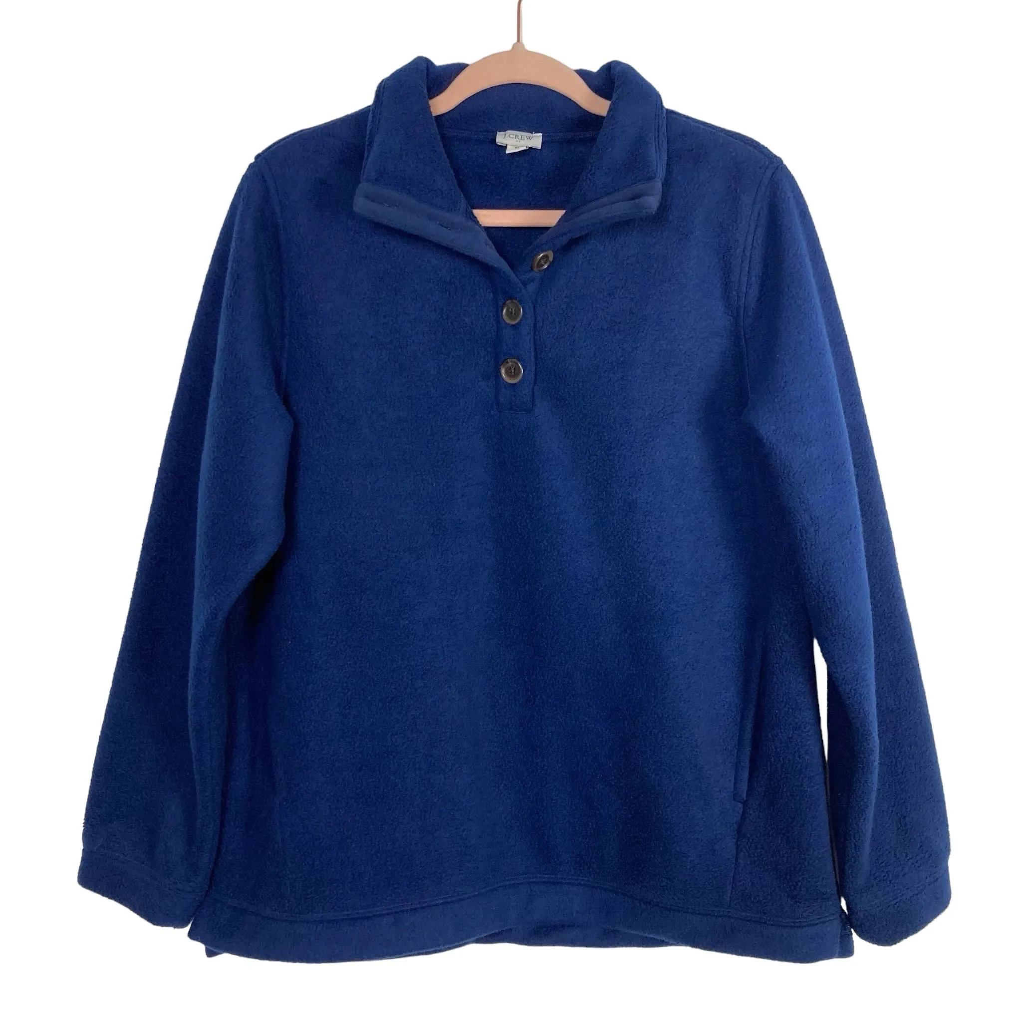 J Crew Navy Fleece Pullover- Size M