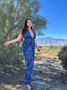 Jeannie Jumpsuit in Blue Red Batik