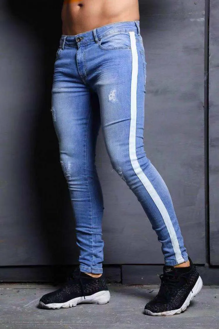 Jeans For Men New Fashion Knee Holes
