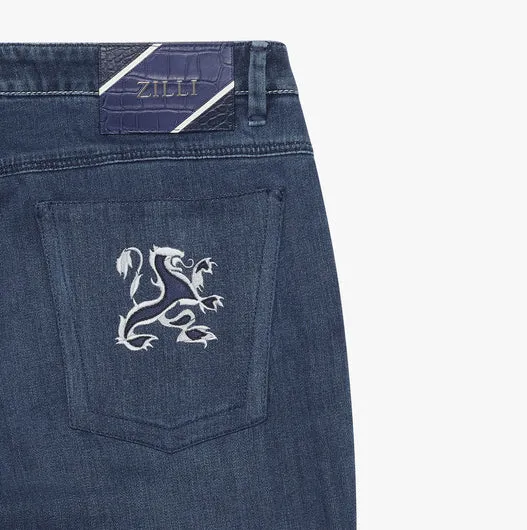 Jeans mit grau Logo