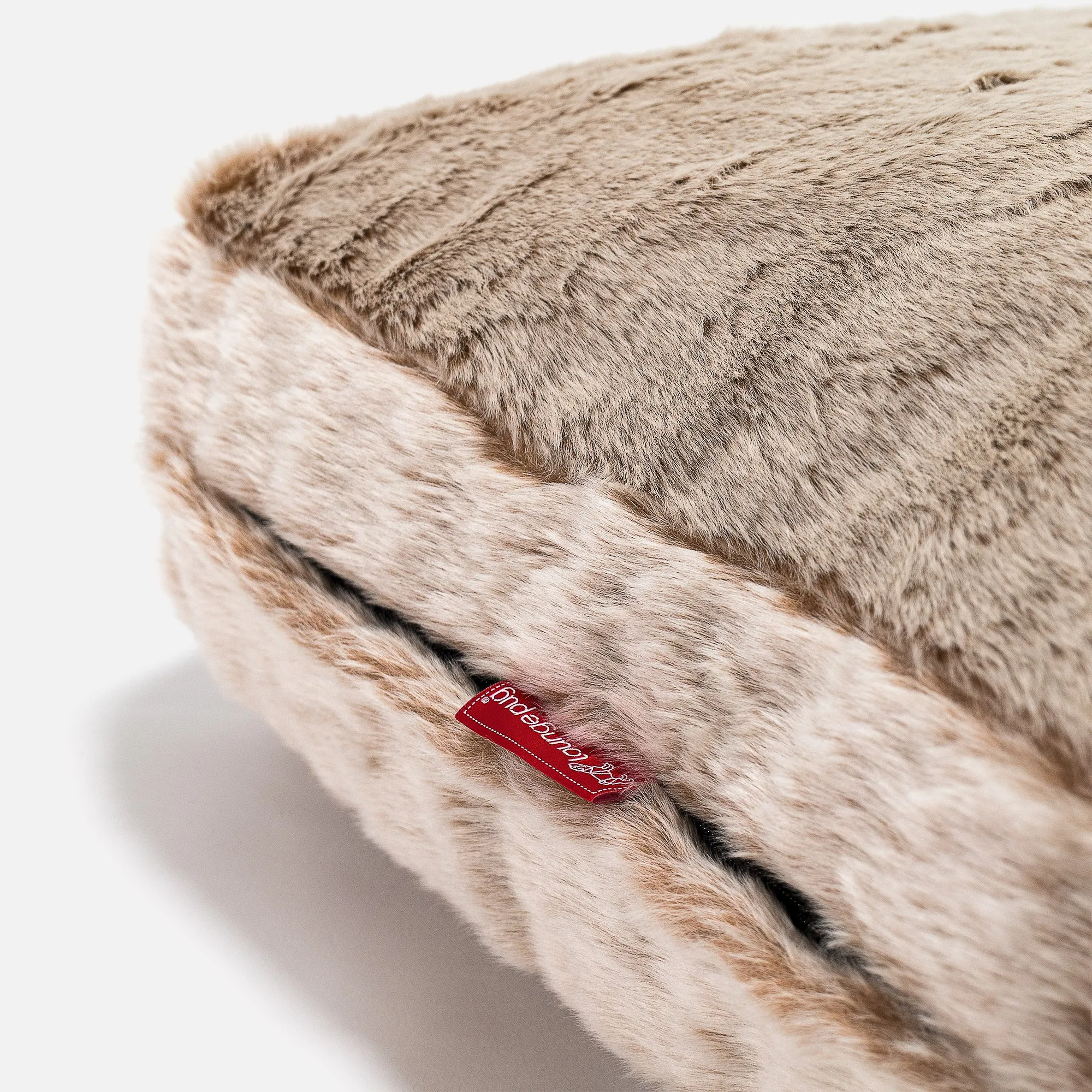 Large Floor Cushion - Fluffy Faux Fur Rabbit Golden Brown