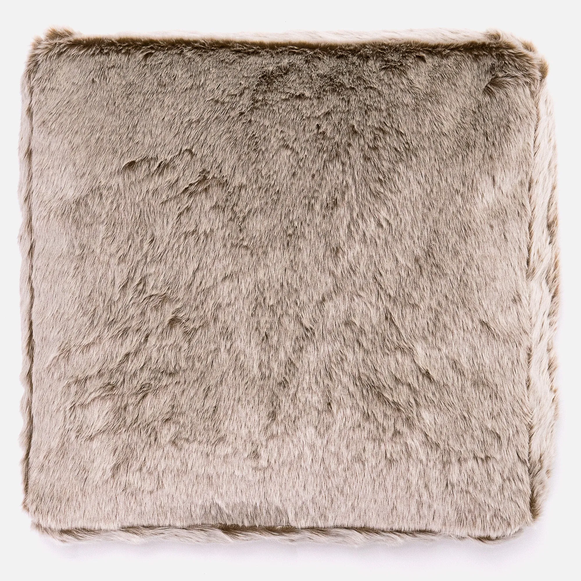 Large Floor Cushion - Fluffy Faux Fur Rabbit Golden Brown