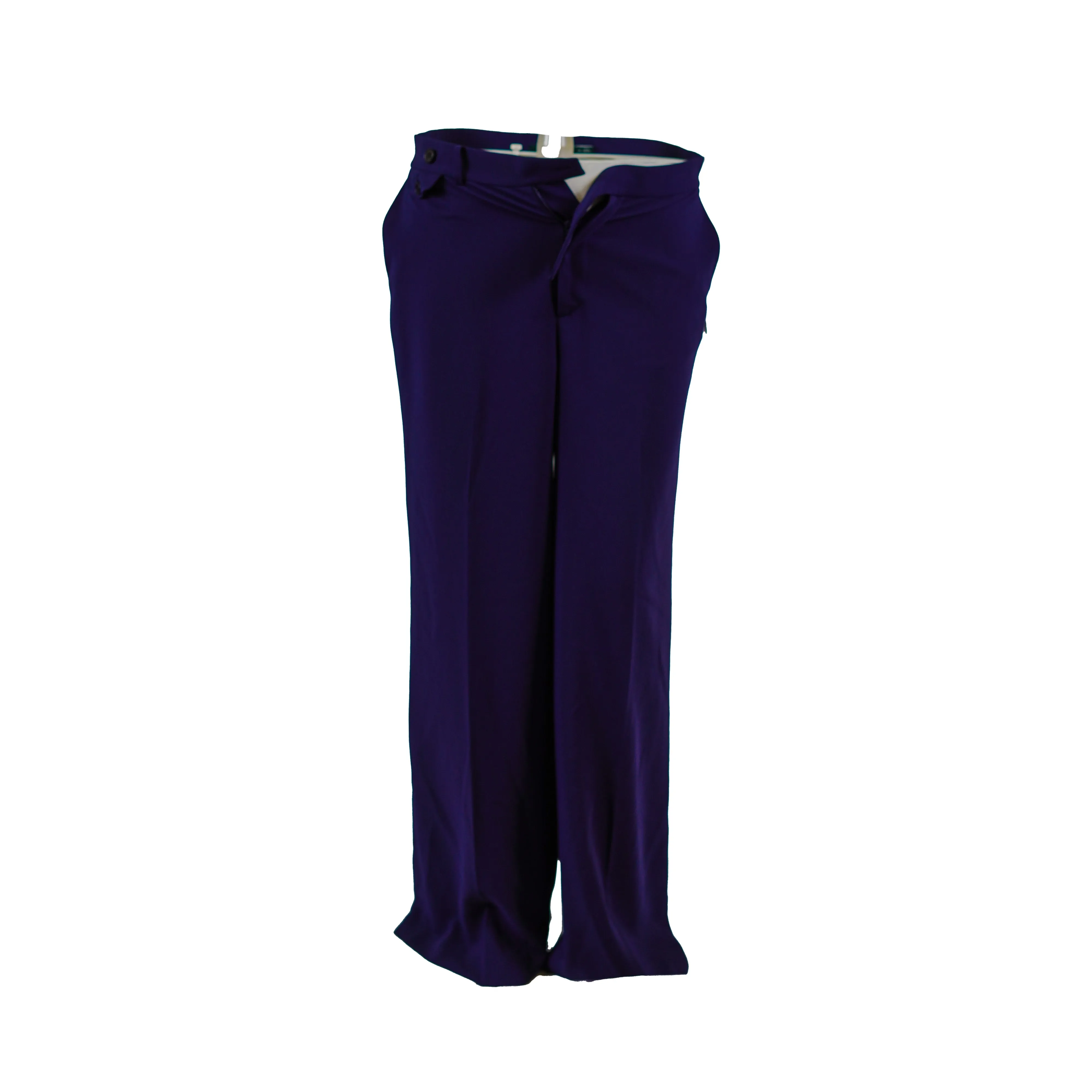 Lauren Ralph Lauren Women's Wide Leg Flat Front Pants Navy Blue Size 12