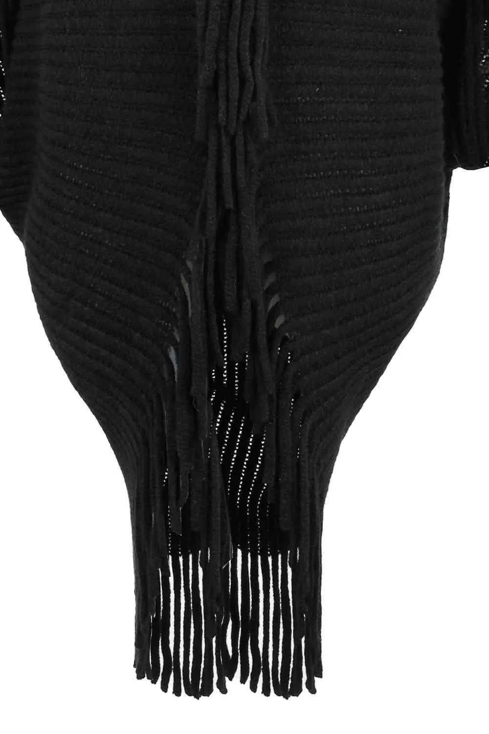 Lavish Winter Fringe Faux Fur Trim Poncho