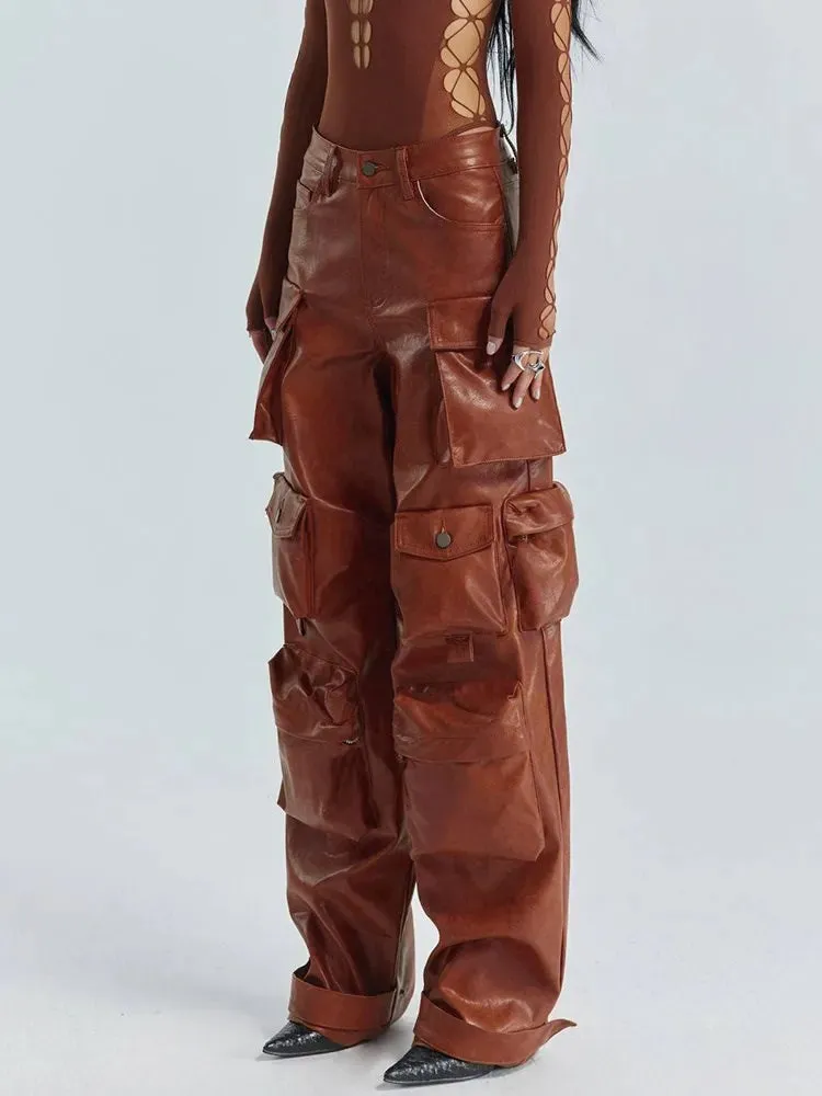 Leather Cargo Pants