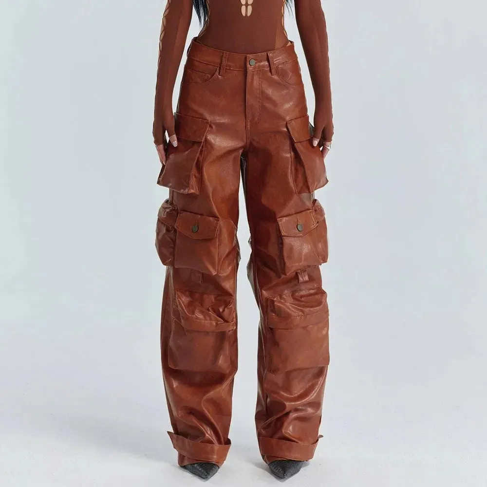 Leather Cargo Pants