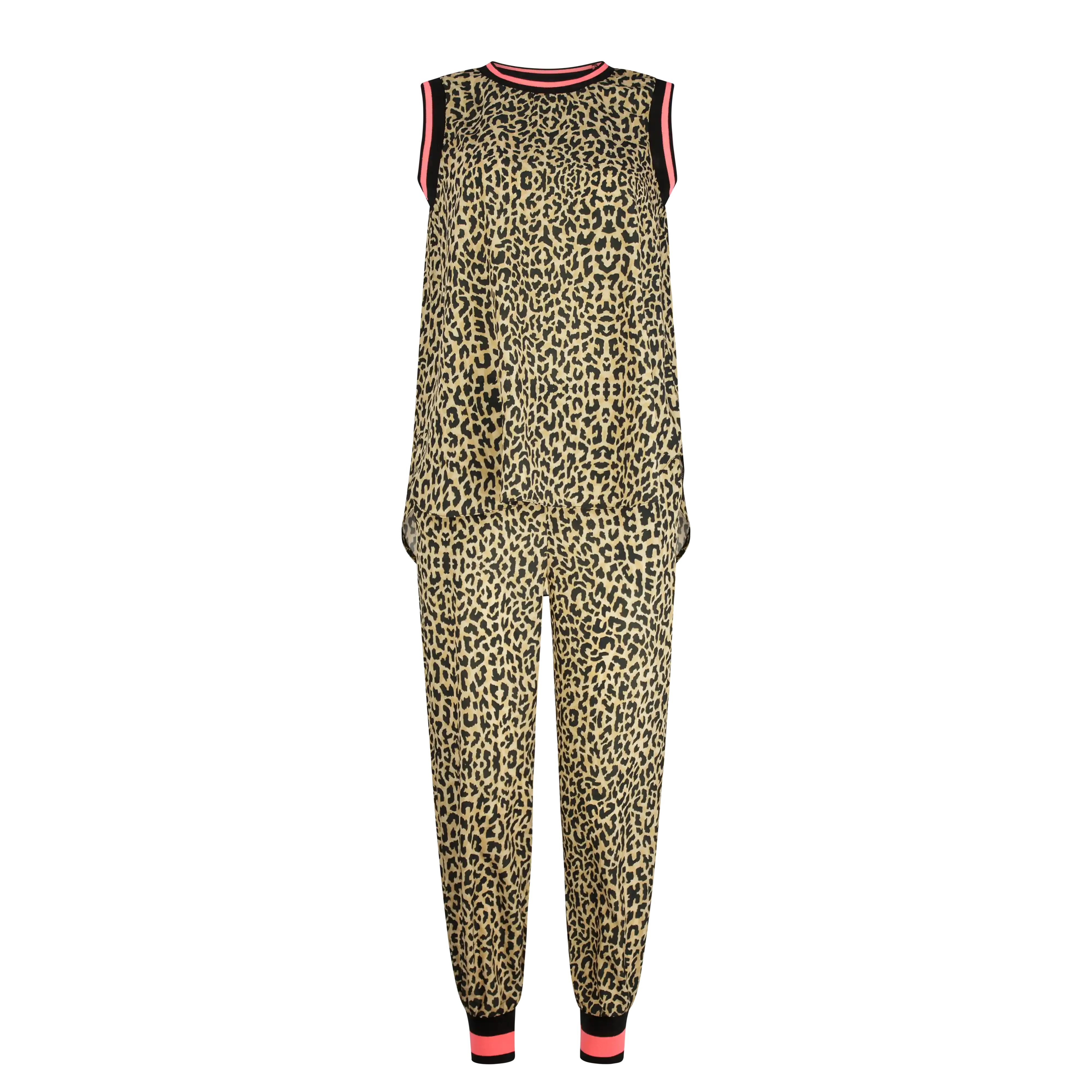 LEEZY Leopard Neon Pink Blk Stripe