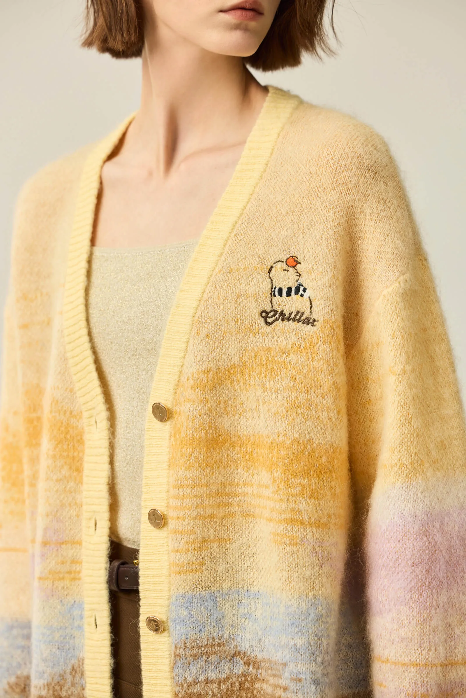 LILY Fun Capybara Knit Cardigan