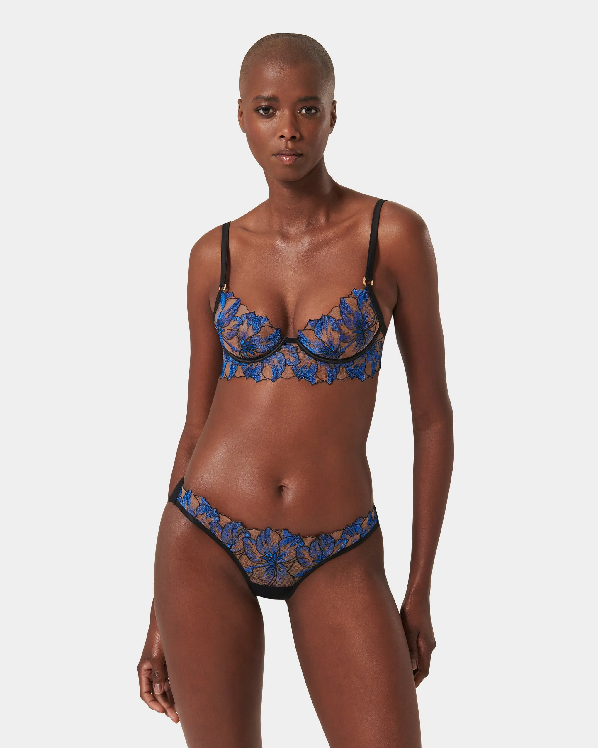 Lyandra Brief Egyptian Blue/Black/Sheer