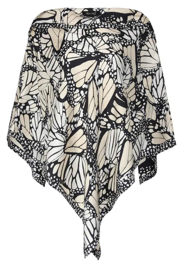 MACRO MONARCH BUTTERFLY PONCHO