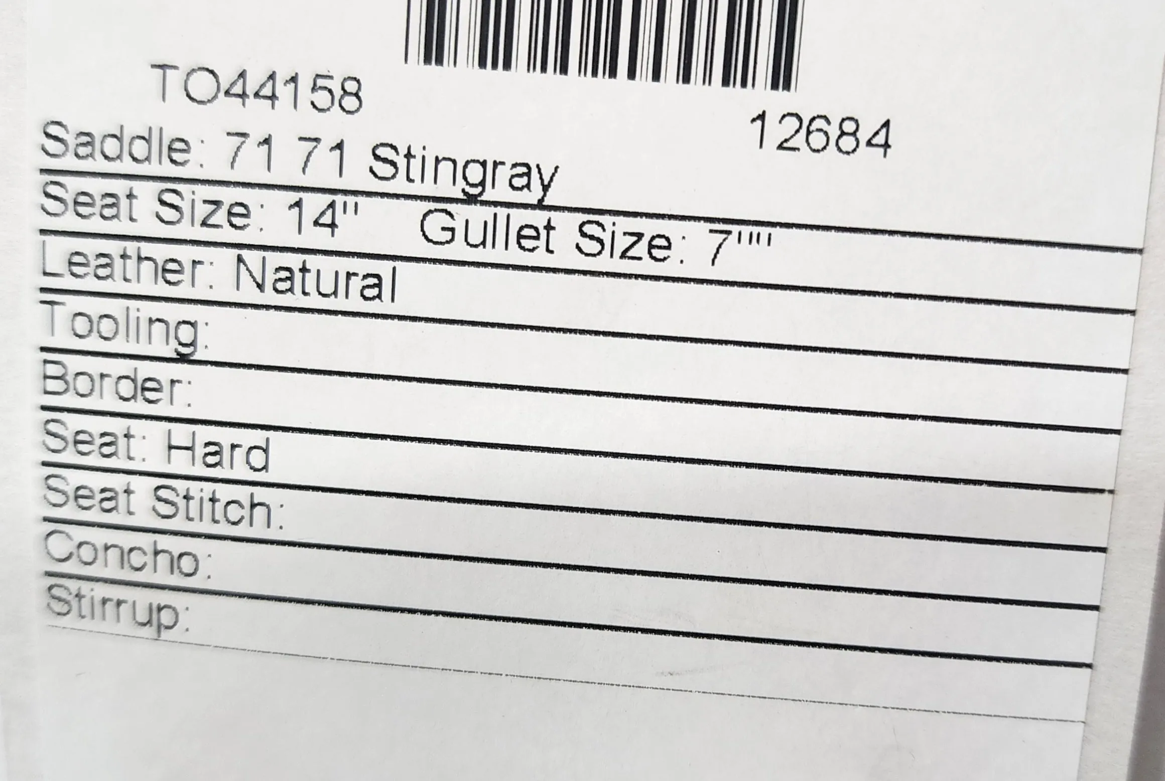 Martin Stingray 14" Barrel Saddle #12684