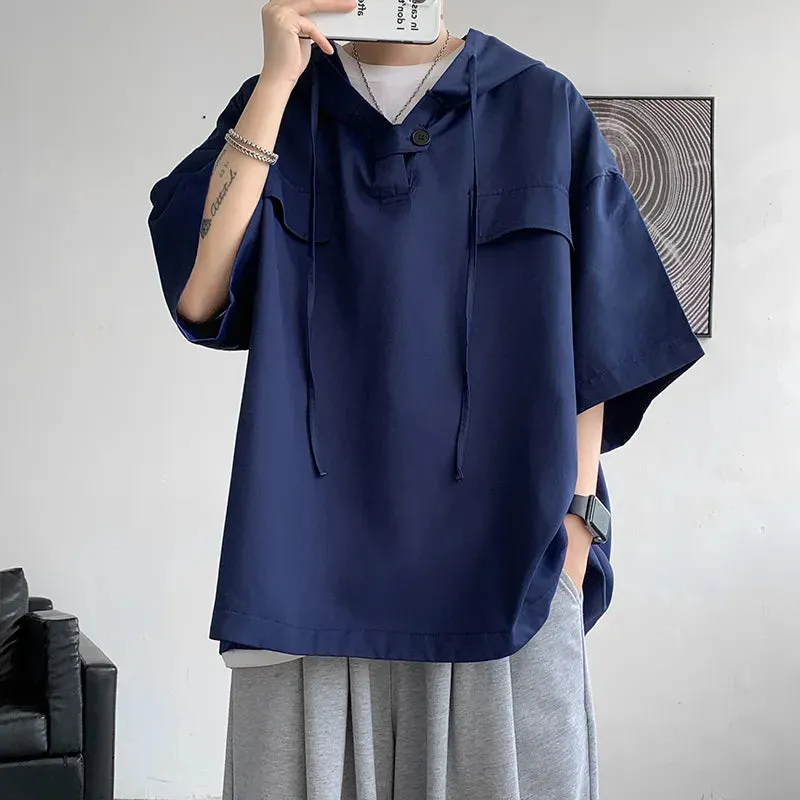 Men Half Sleeve Streetwear Loose T-shirt