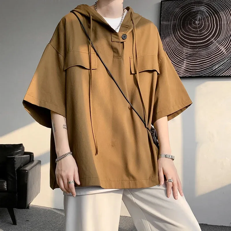 Men Half Sleeve Streetwear Loose T-shirt