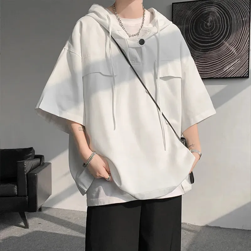 Men Half Sleeve Streetwear Loose T-shirt