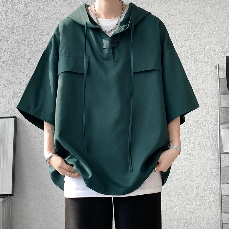 Men Half Sleeve Streetwear Loose T-shirt