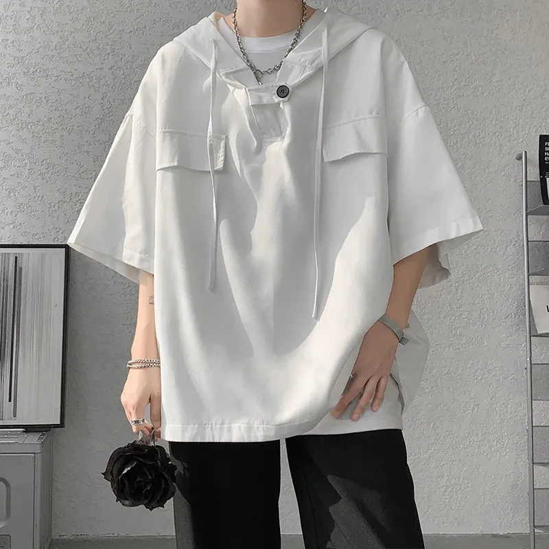 Men Half Sleeve Streetwear Loose T-shirt