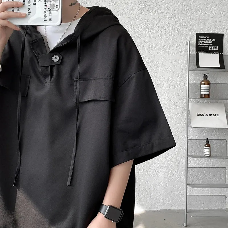 Men Half Sleeve Streetwear Loose T-shirt