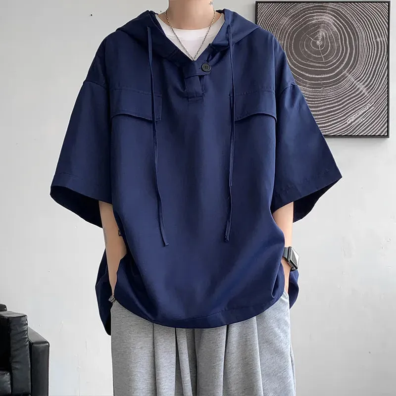 Men Half Sleeve Streetwear Loose T-shirt
