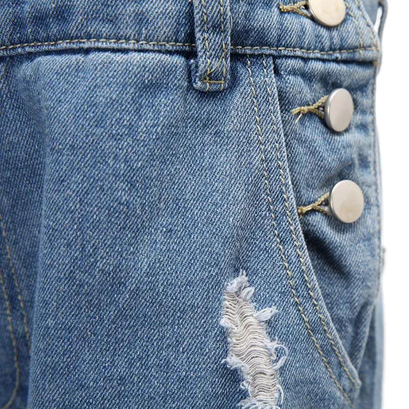 Men's Casual Denim Ripped Jumpsuit 50701605Y