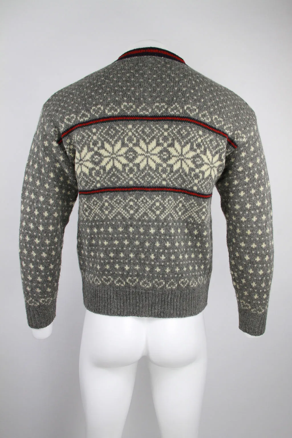 Men's Navy Norwegian style Grey Cardigan by L.L.Bean 'MADE IN USA' – L