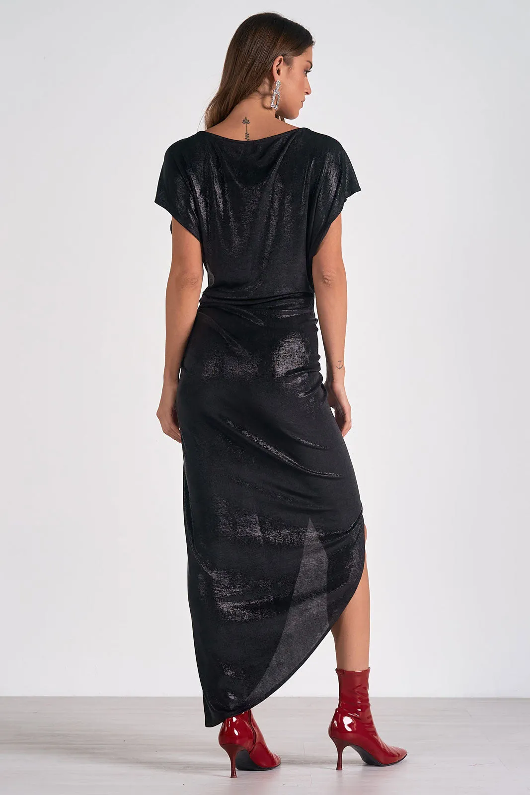 Metallic Cap Sleeve Dress