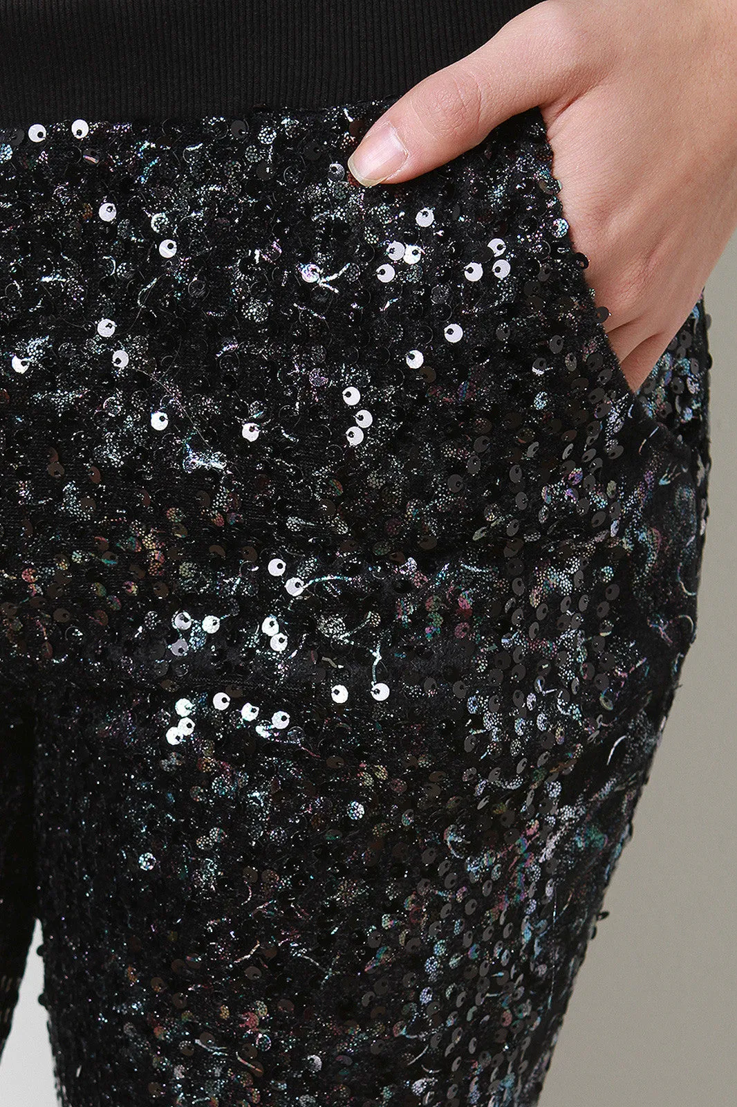 Metallic Sequined Jogger Pants