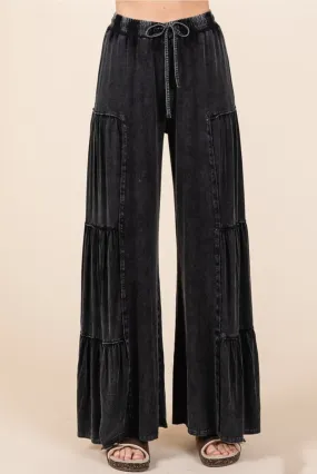 Midnight Ruffle Wide-Leg Pants