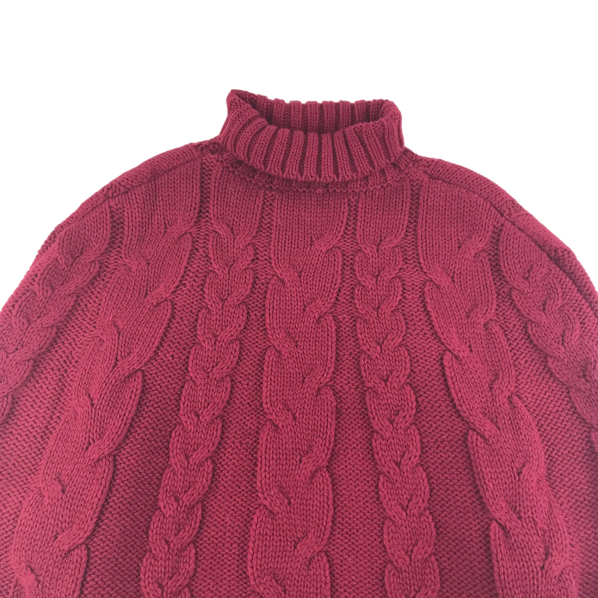 Nutmeg Poncho 12-14 years Dark Fuchsia Pink High Collar