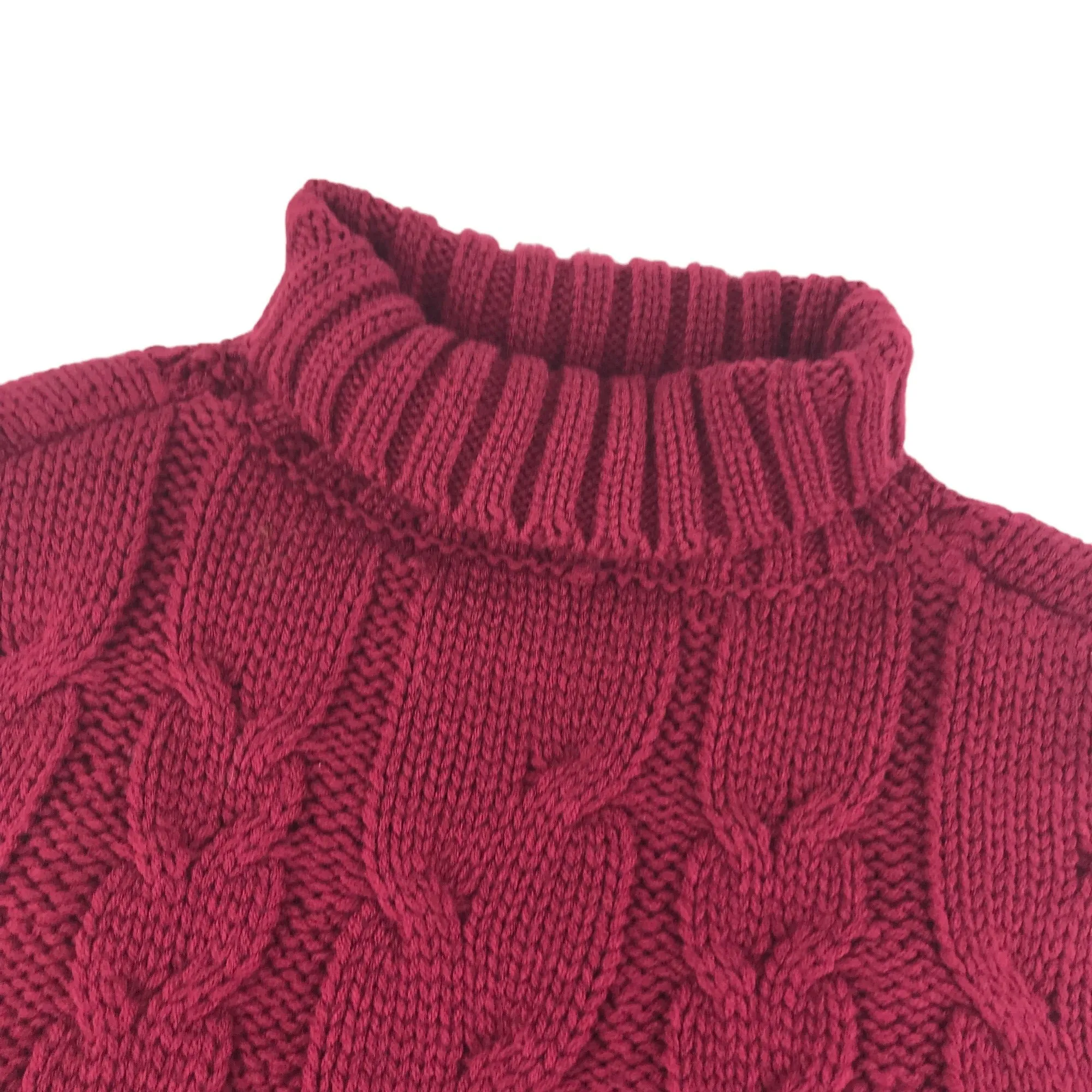 Nutmeg Poncho 12-14 years Dark Fuchsia Pink High Collar