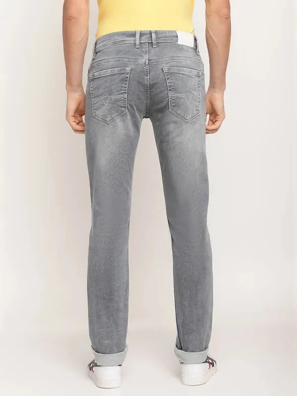 Octave Men Grey Heavy Fade Regular Fit Jeans