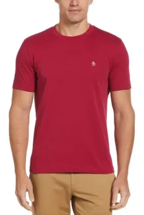 Original Penguin Pin Point Embroidered Logo T-Shirt - Sangria