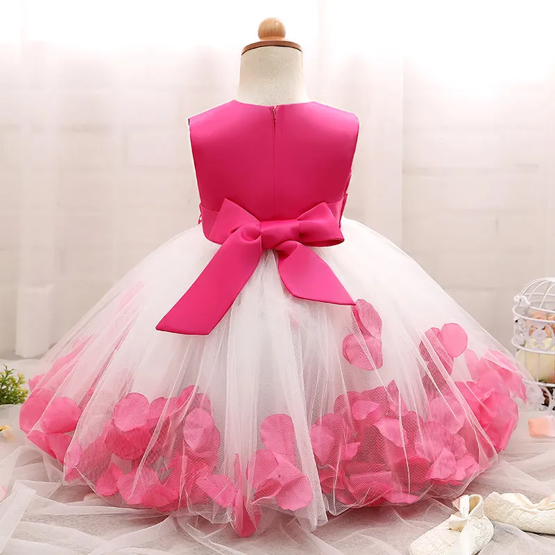 Petal Hem Floral Dress, Pink, Size 6M-24M