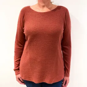 Pink Peppercorn Batwing Cashmere Crew Neck Jumper Large