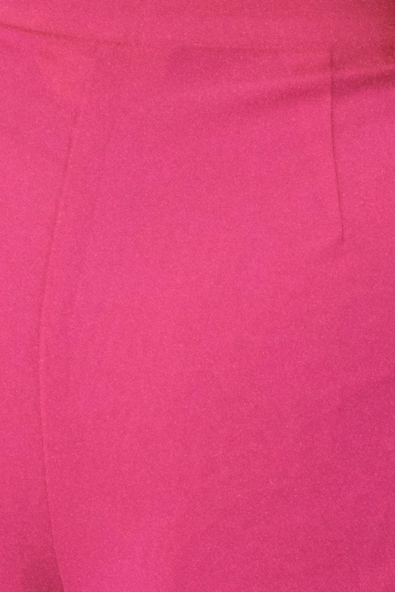 Pink Wideleg Pants High Waist Button Front