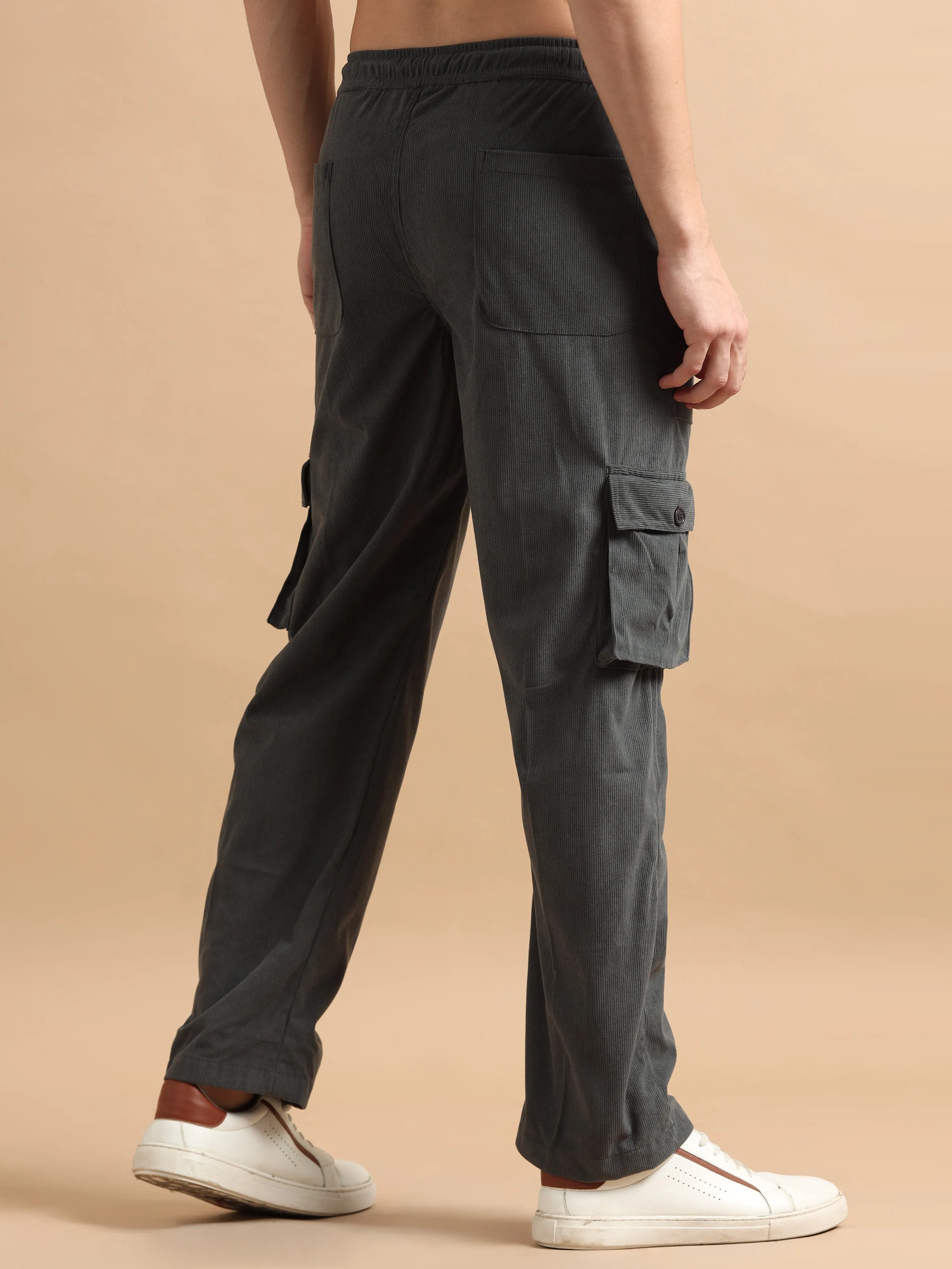 Plus Size Utility Relaxed Fit Cargo Pant - Slate Grey