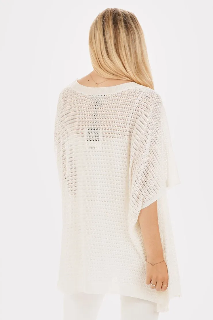 Pointelle Short Sleeve Kimono Cardigan | 3 colors |
