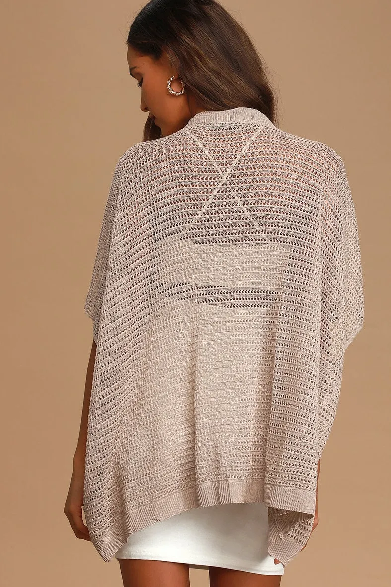 Pointelle Short Sleeve Kimono Cardigan | 3 colors |