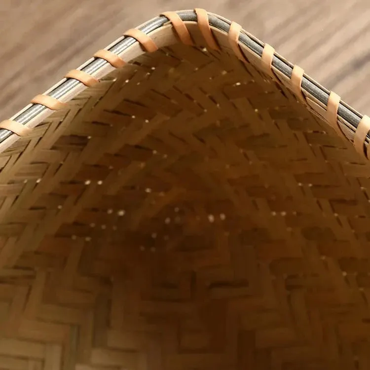 Premium Hand-Woven Bamboo Storage Box - Elegant Square Tea Set & Snack Organizer with Lid