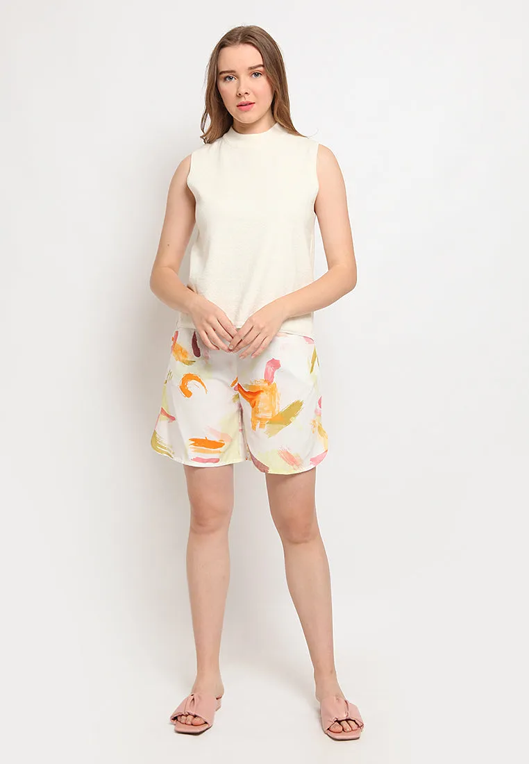 Printed High Waist Short Pants