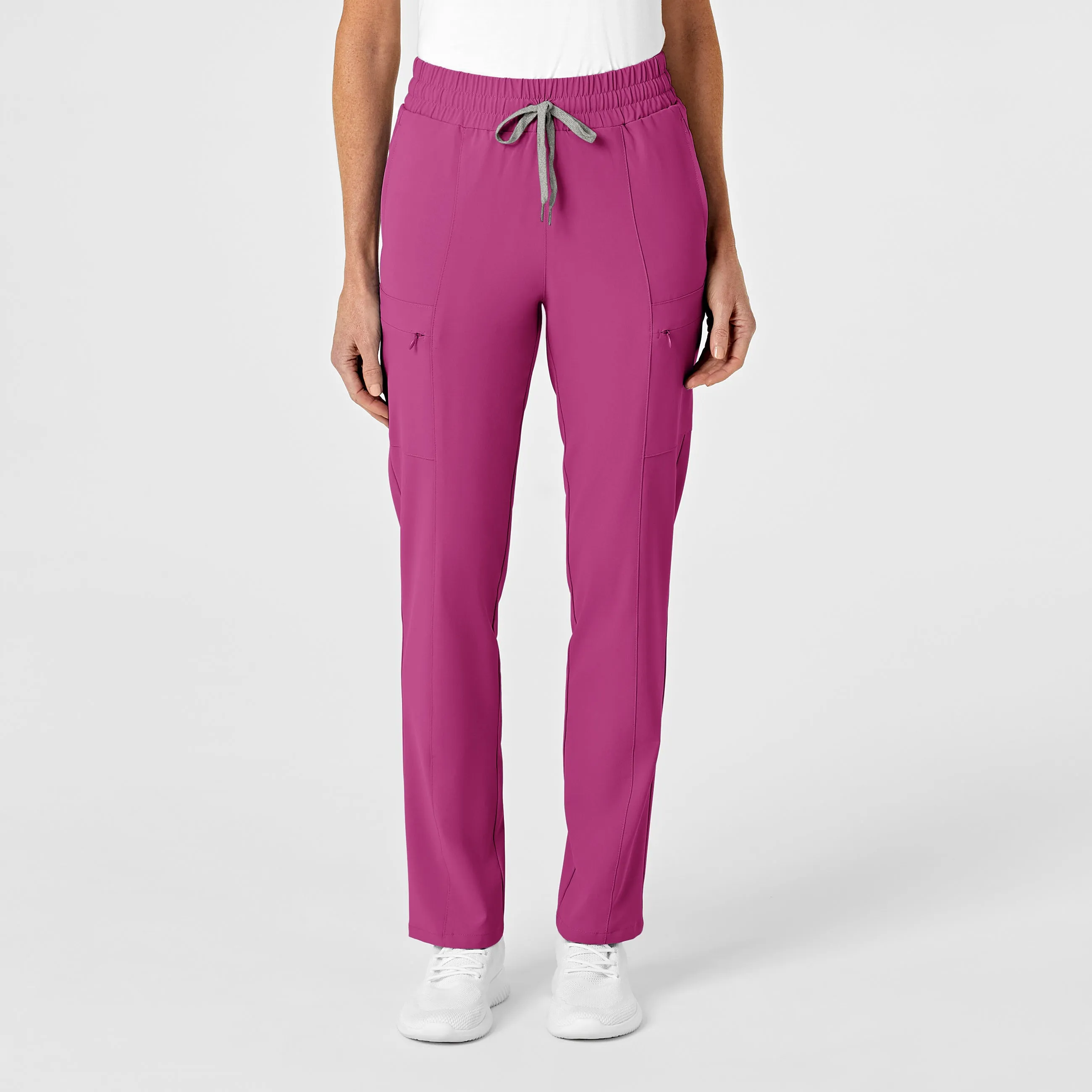 RENEW Women's High Waist Slim Leg Scrub Pant - Raspberry