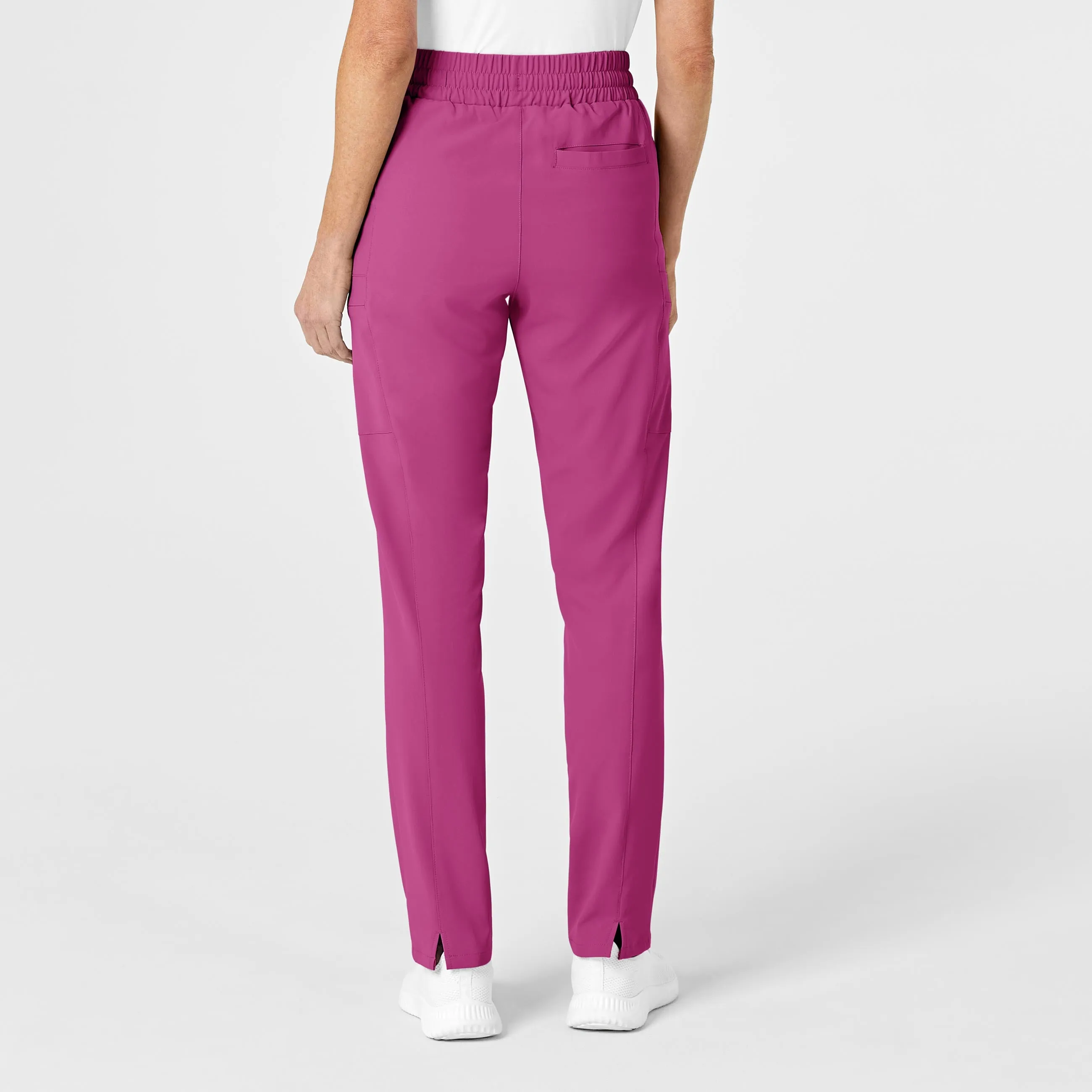 RENEW Women's High Waist Slim Leg Scrub Pant - Raspberry