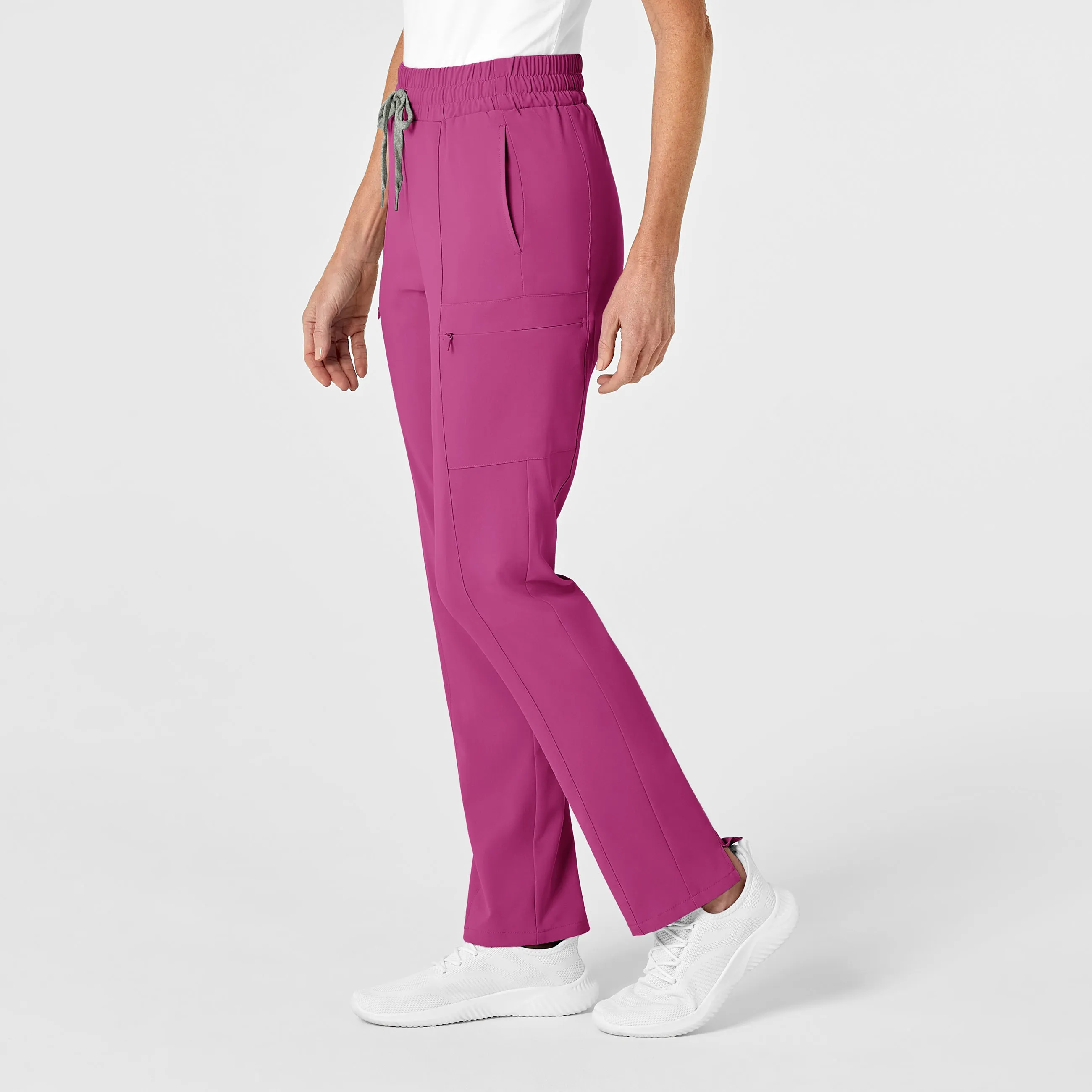 RENEW Women's High Waist Slim Leg Scrub Pant - Raspberry