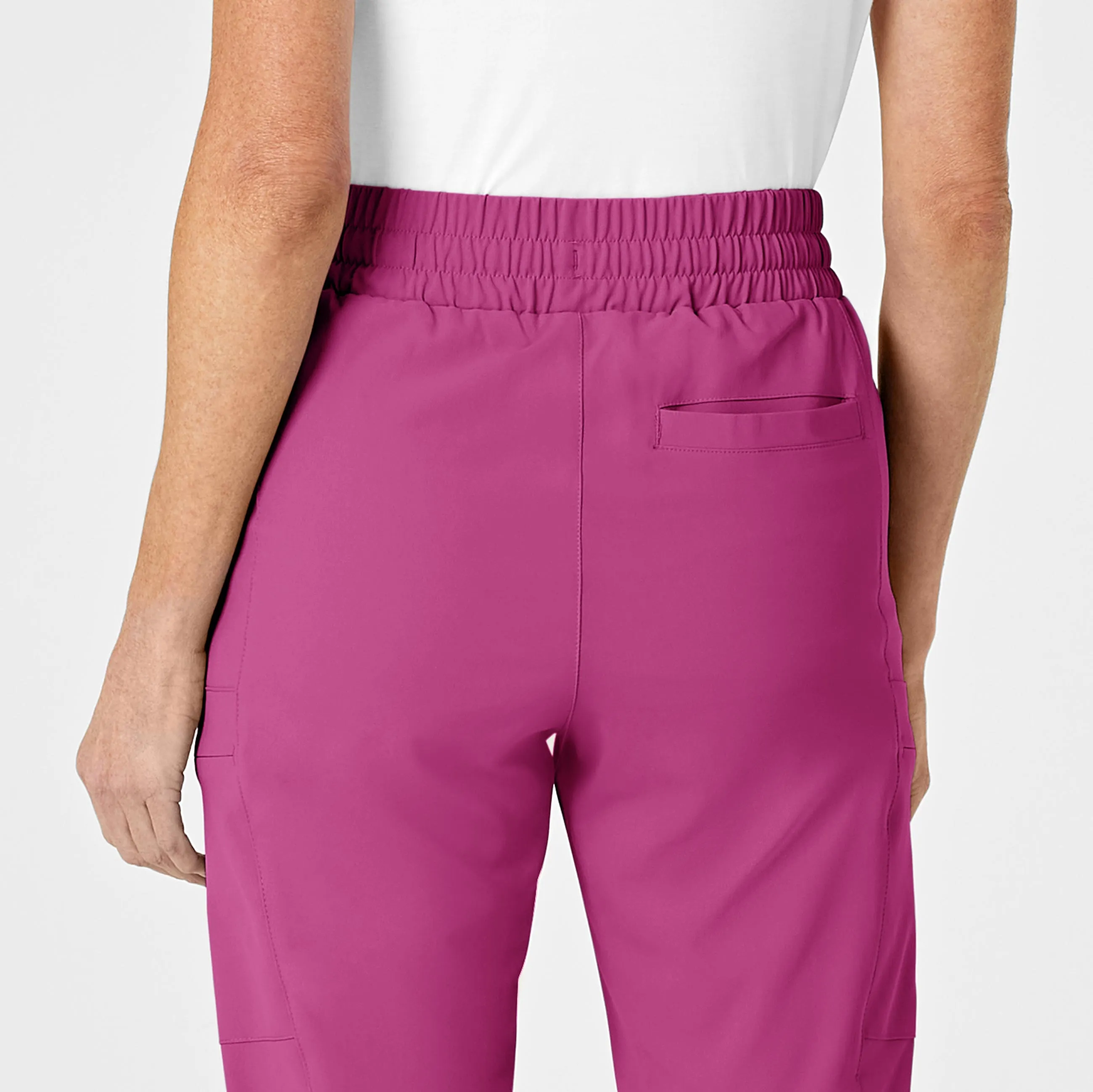 RENEW Women's High Waist Slim Leg Scrub Pant - Raspberry