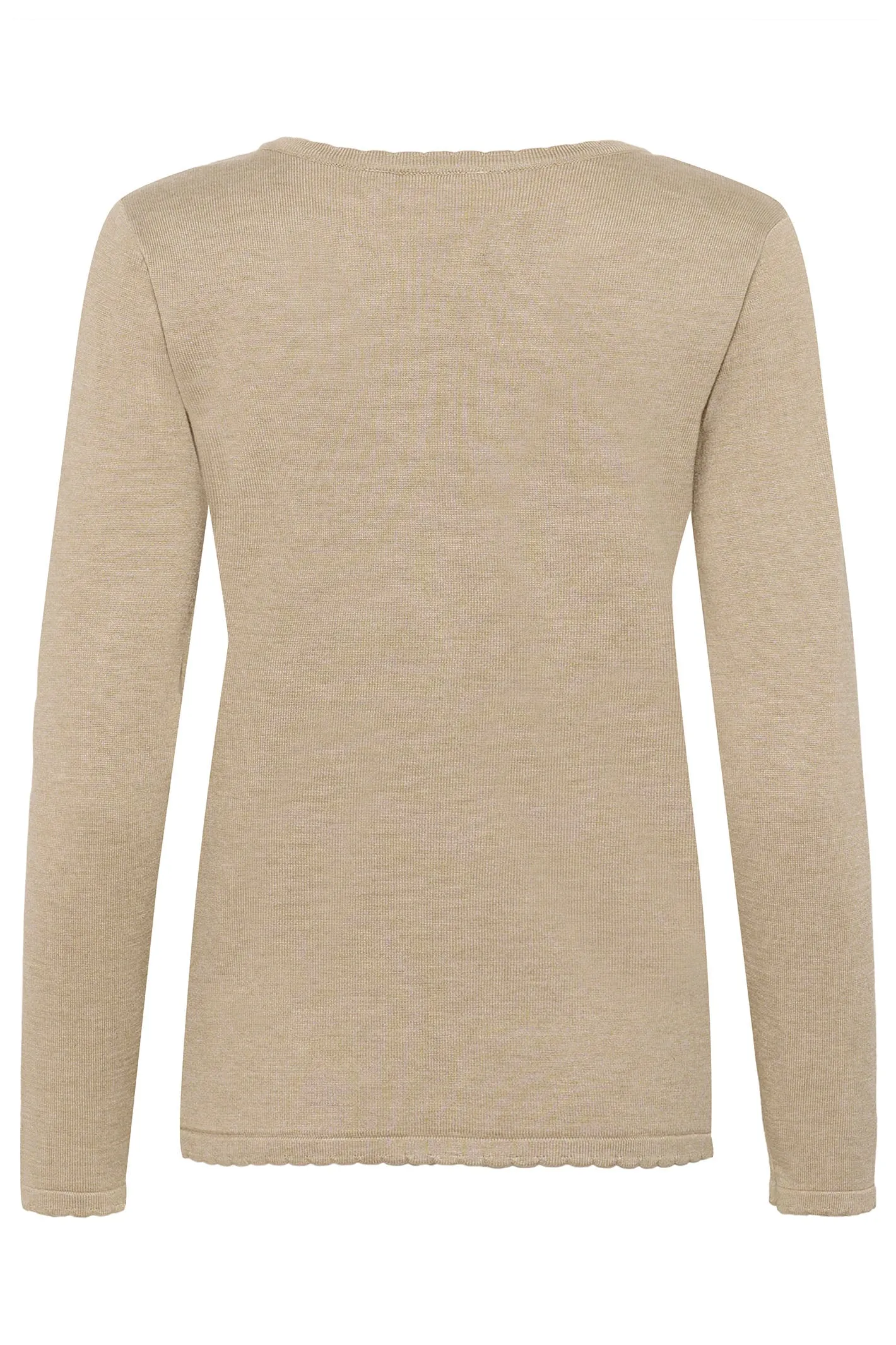 Saint Tropez 30513960 MilaSZ Long Sleeve V-Neck Jumper Plaza Taupe