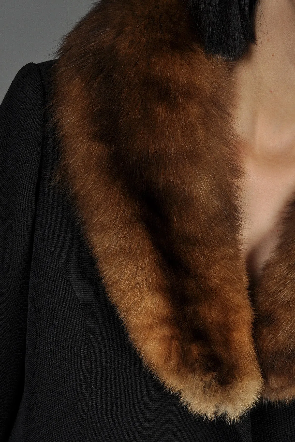 Saks 5th Ave 1960s Cropped Jacket w/Sable Collar