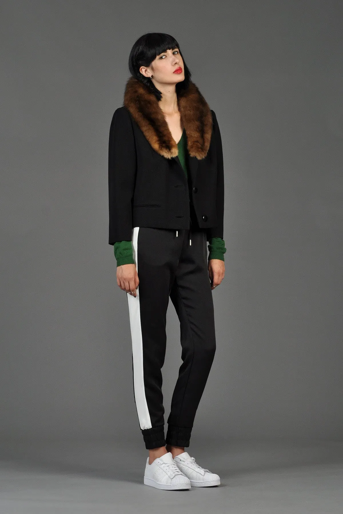 Saks 5th Ave 1960s Cropped Jacket w/Sable Collar