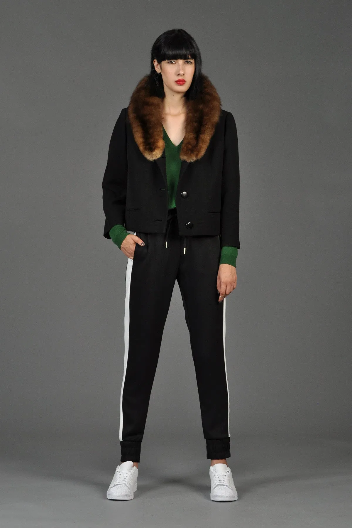 Saks 5th Ave 1960s Cropped Jacket w/Sable Collar
