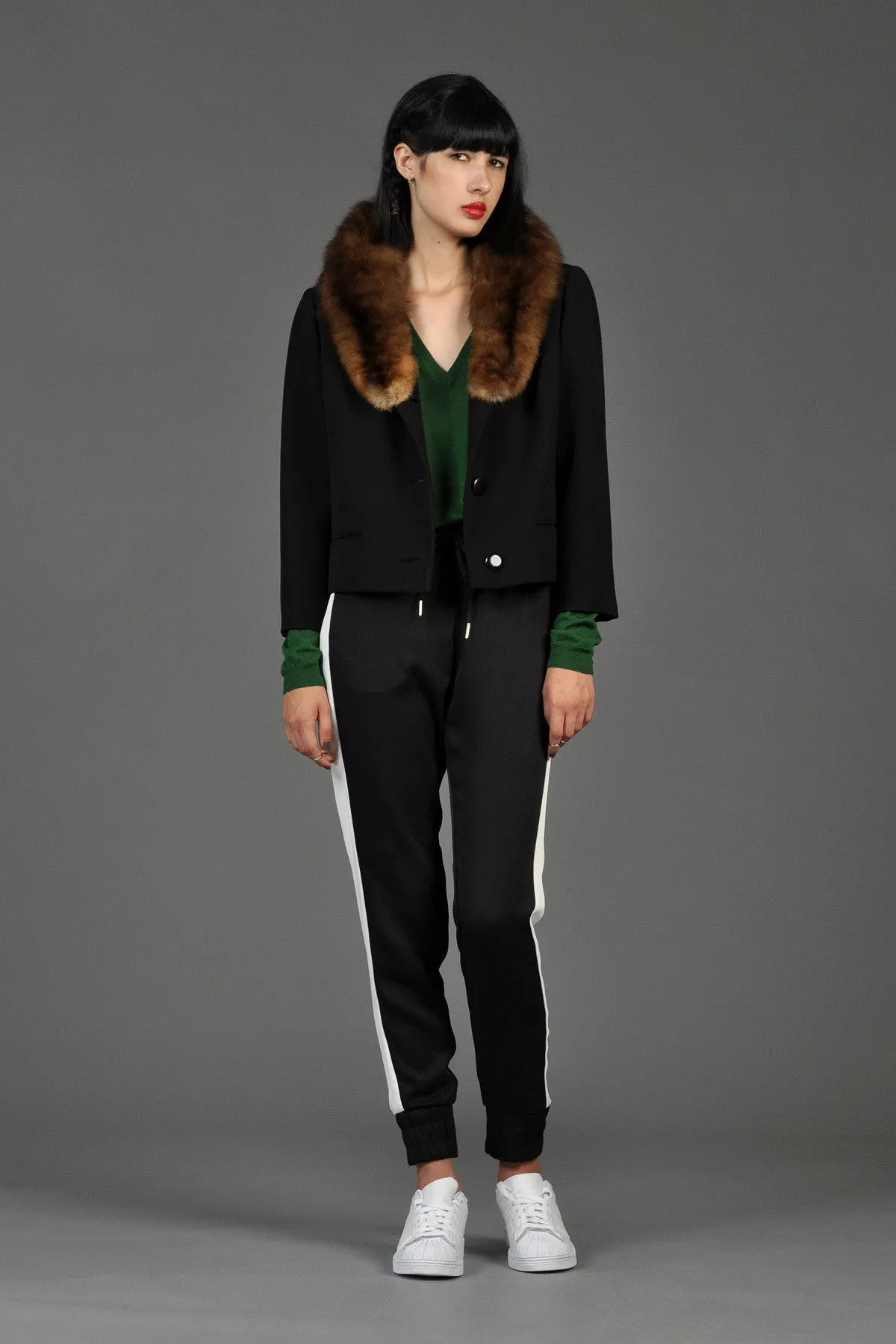 Saks 5th Ave 1960s Cropped Jacket w/Sable Collar