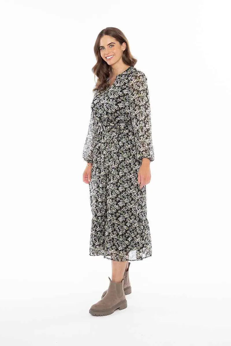 SEEKING LOLA PERCEPTIVE DRESS LS - BERRY SPRIG